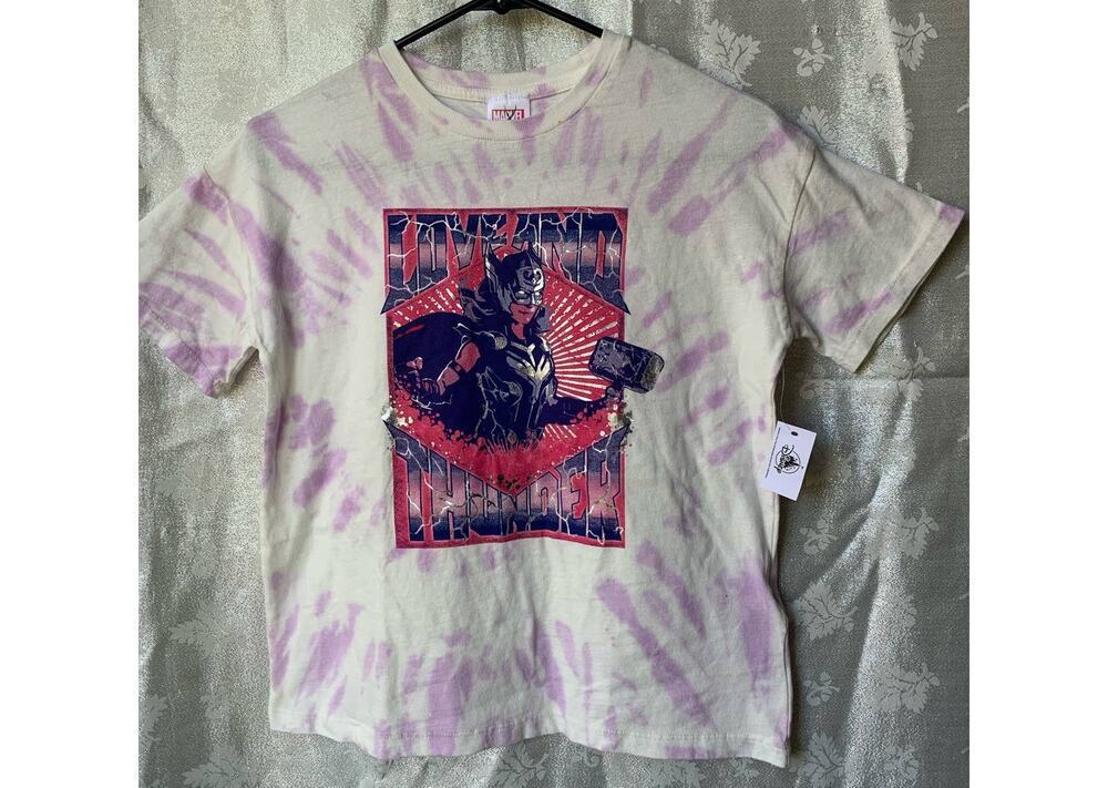 Marvel Thor Love & Thunder Jane Foster Tie Dye Kids Graphic Tshirt/ Baby Tee NWT